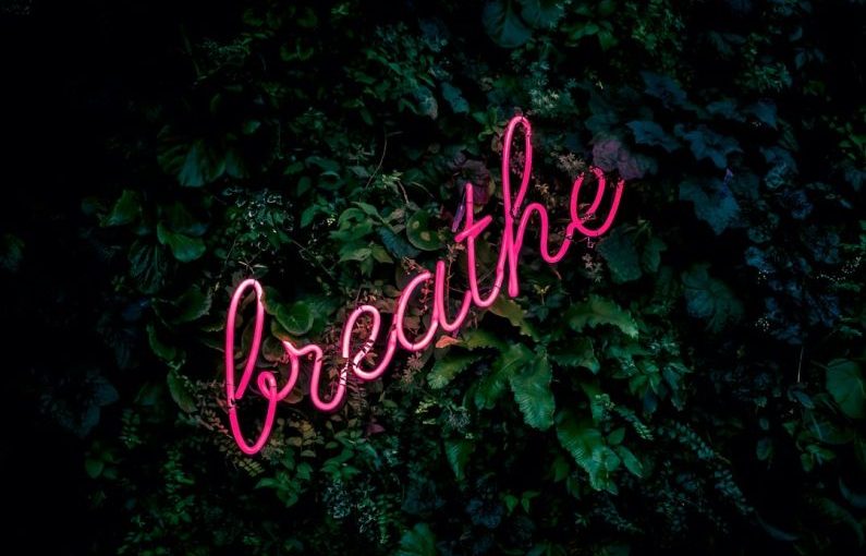 Brand Voice - pink breathe neon sign