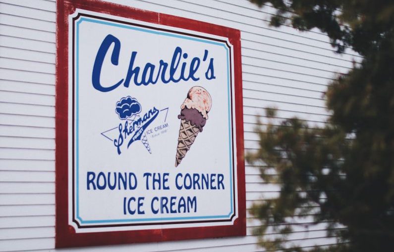 Ad Copywriting - Charlie's round the corner ice cream signage